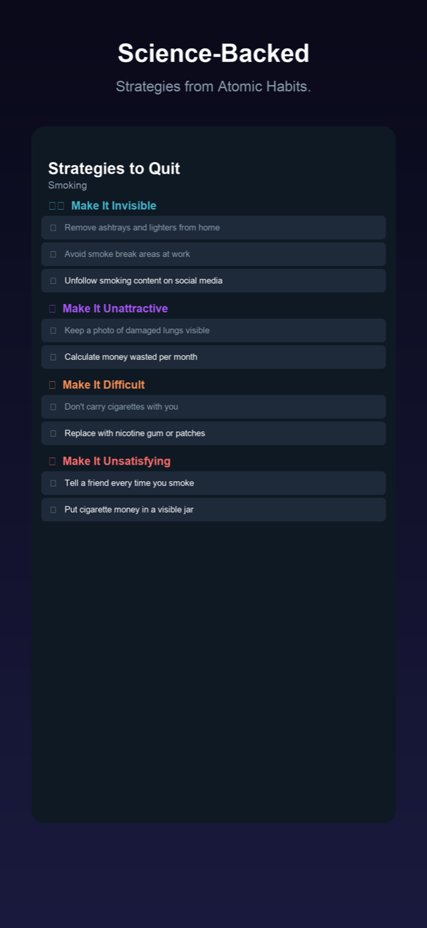 Science-backed strategies from Atomic Habits