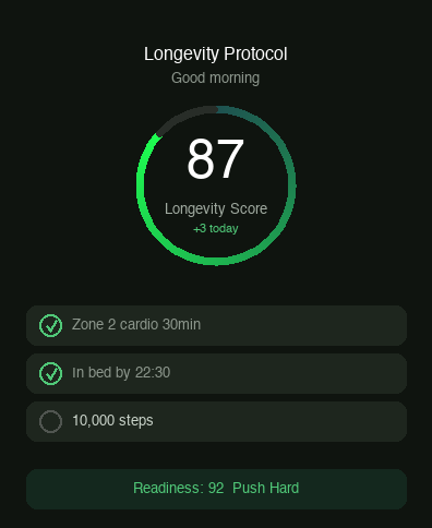 Apple Watch companion with score and actions